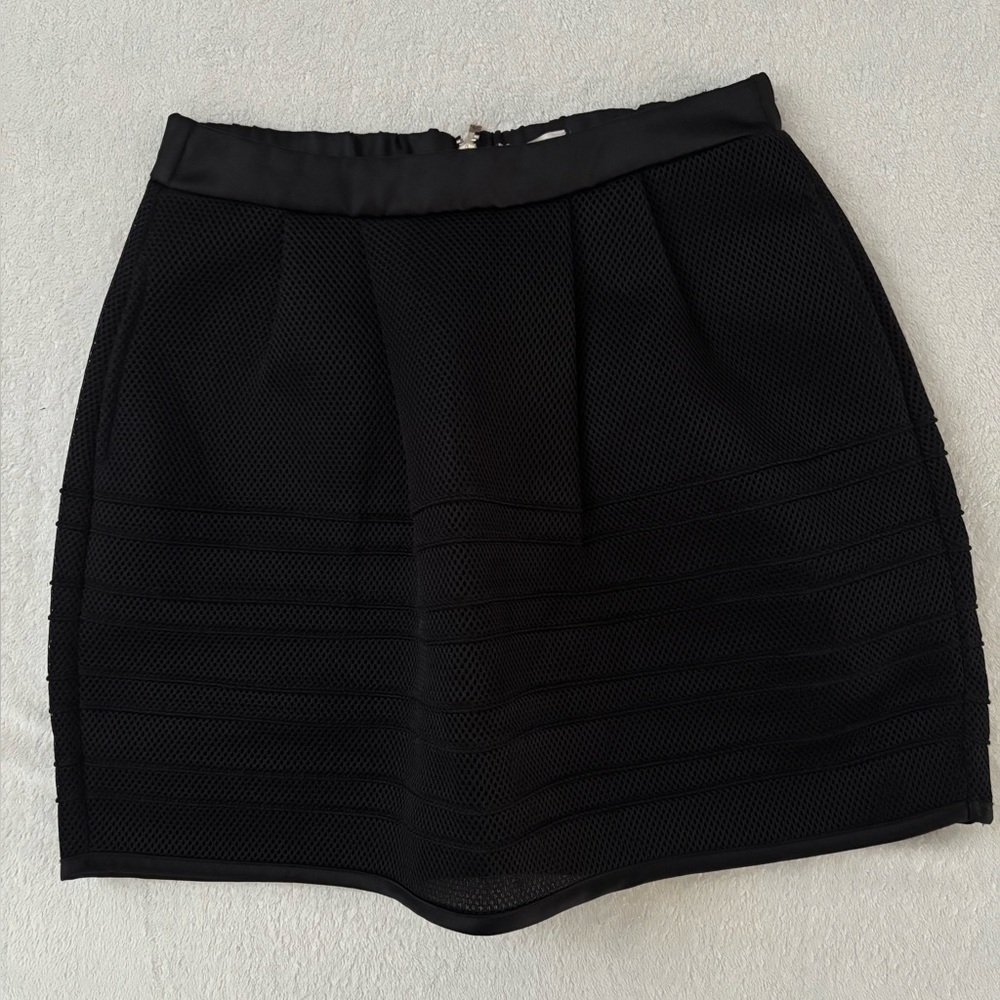 NWT Maje Black Bubble Mini Skirt Pleated Work